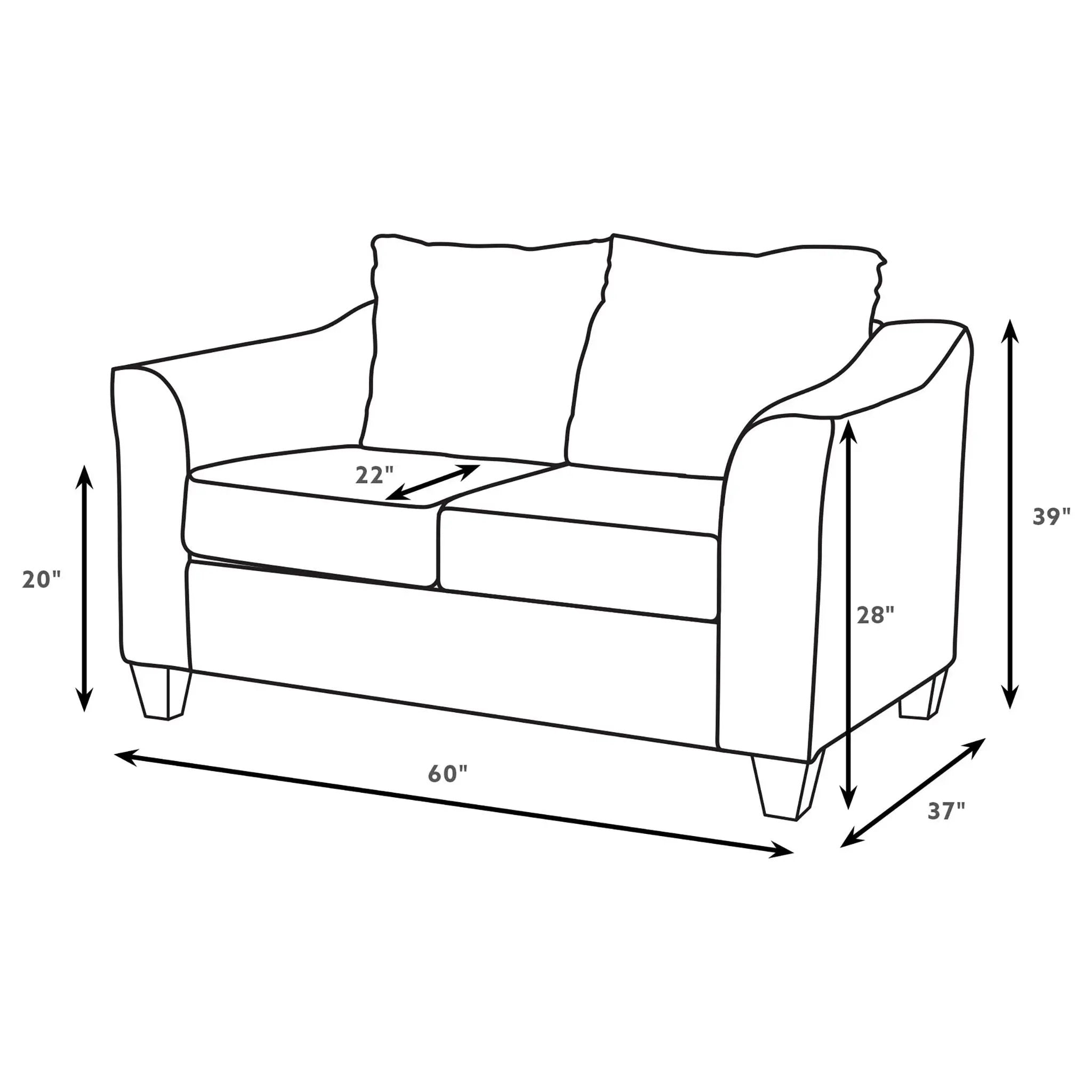 Alcazar - Arm Loveseat 2 Seater - Sand by HouseOfZazla