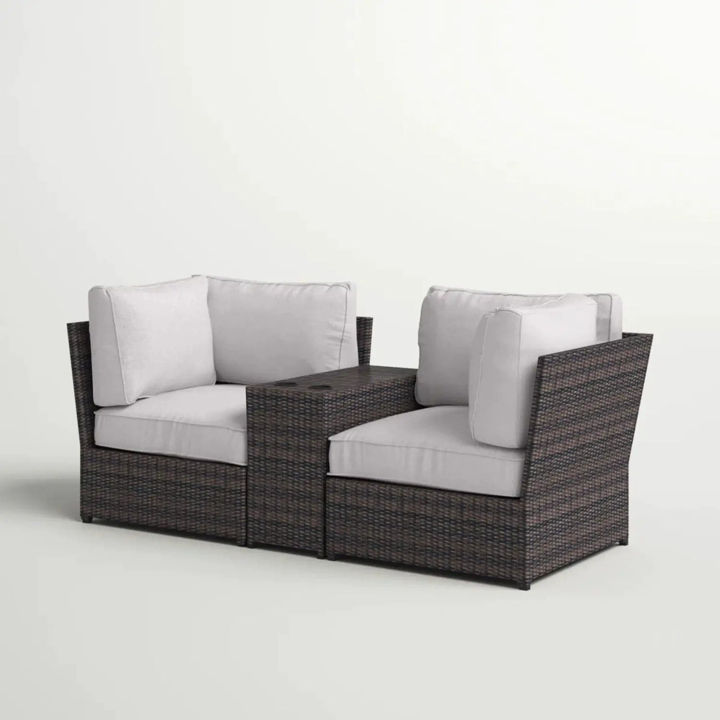 Outdoor Wicker Loveseat With Cushions by Unique Piece Furniture