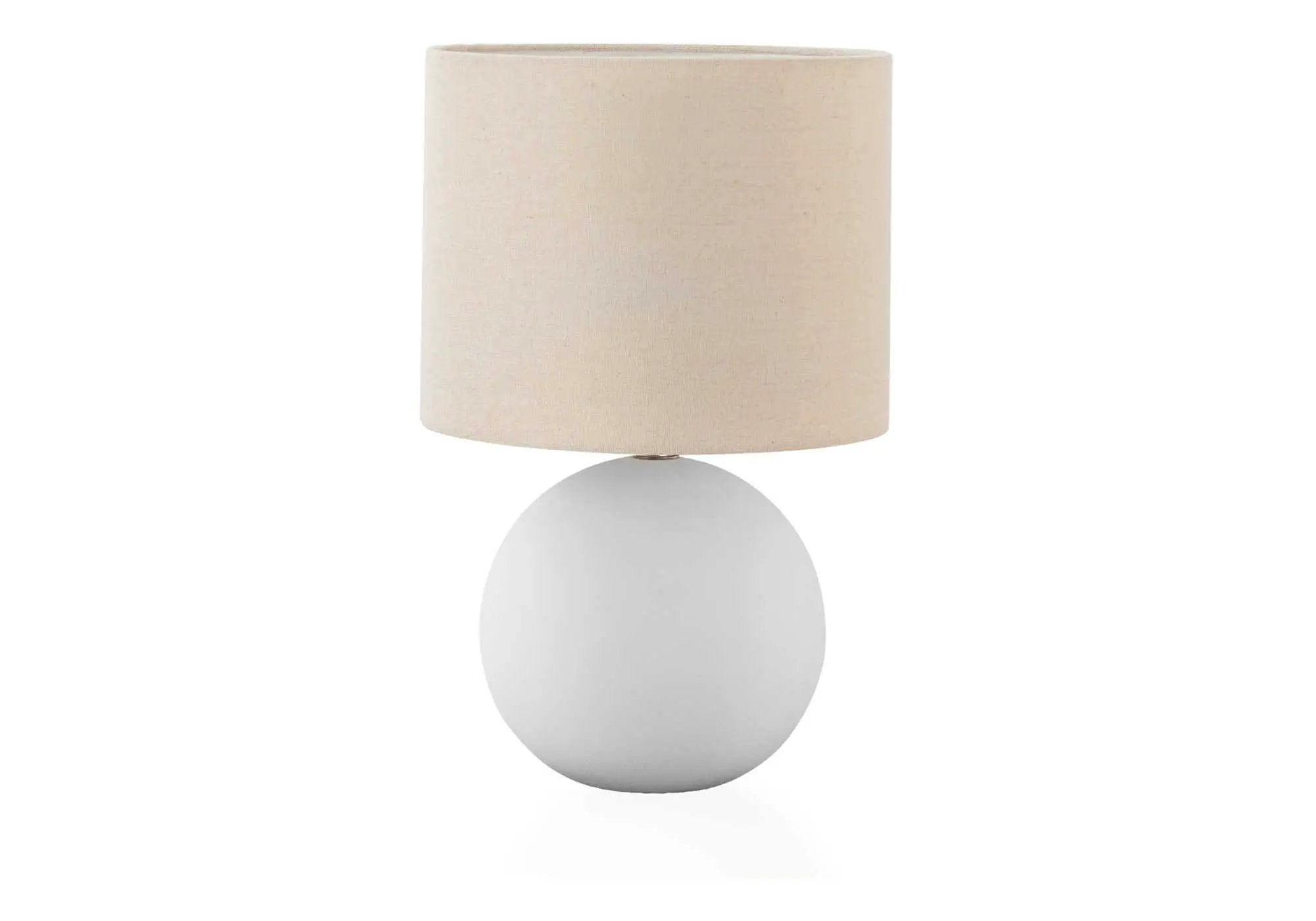 Contemporary Cream Ceramic Table Lamp with Fabric Shade by HouseOfZazla