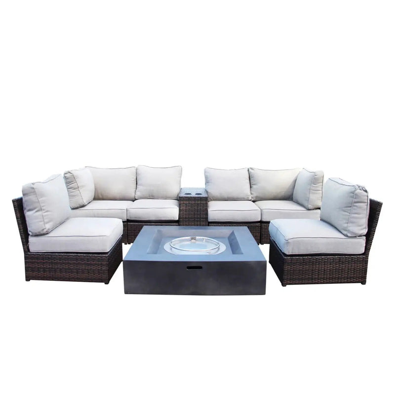 Contemporary Patio Seating Set With Fire Pit by HouseOfZazla