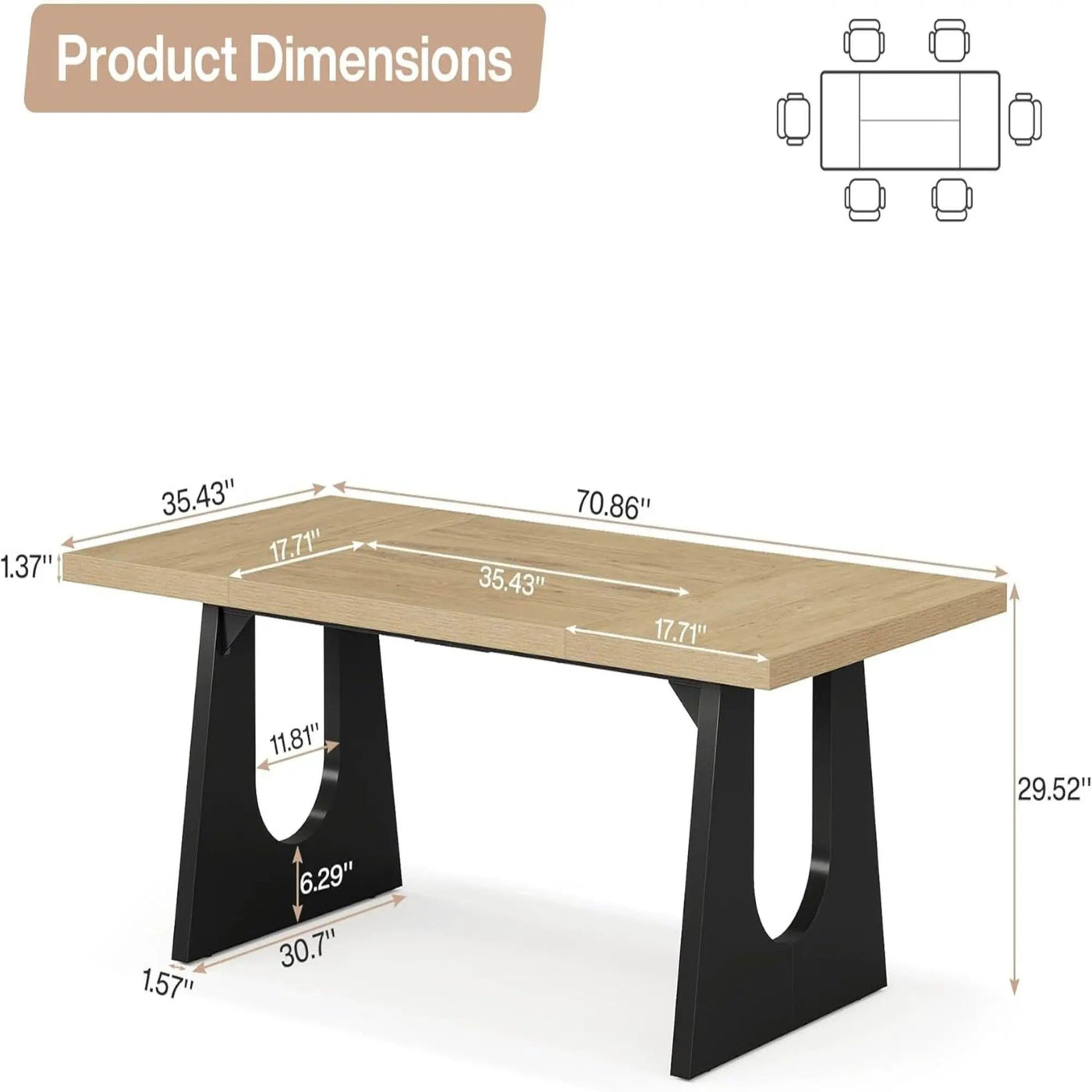 Dining Large Rectangular Kitchen & Dinner Table by HouseOfZazla