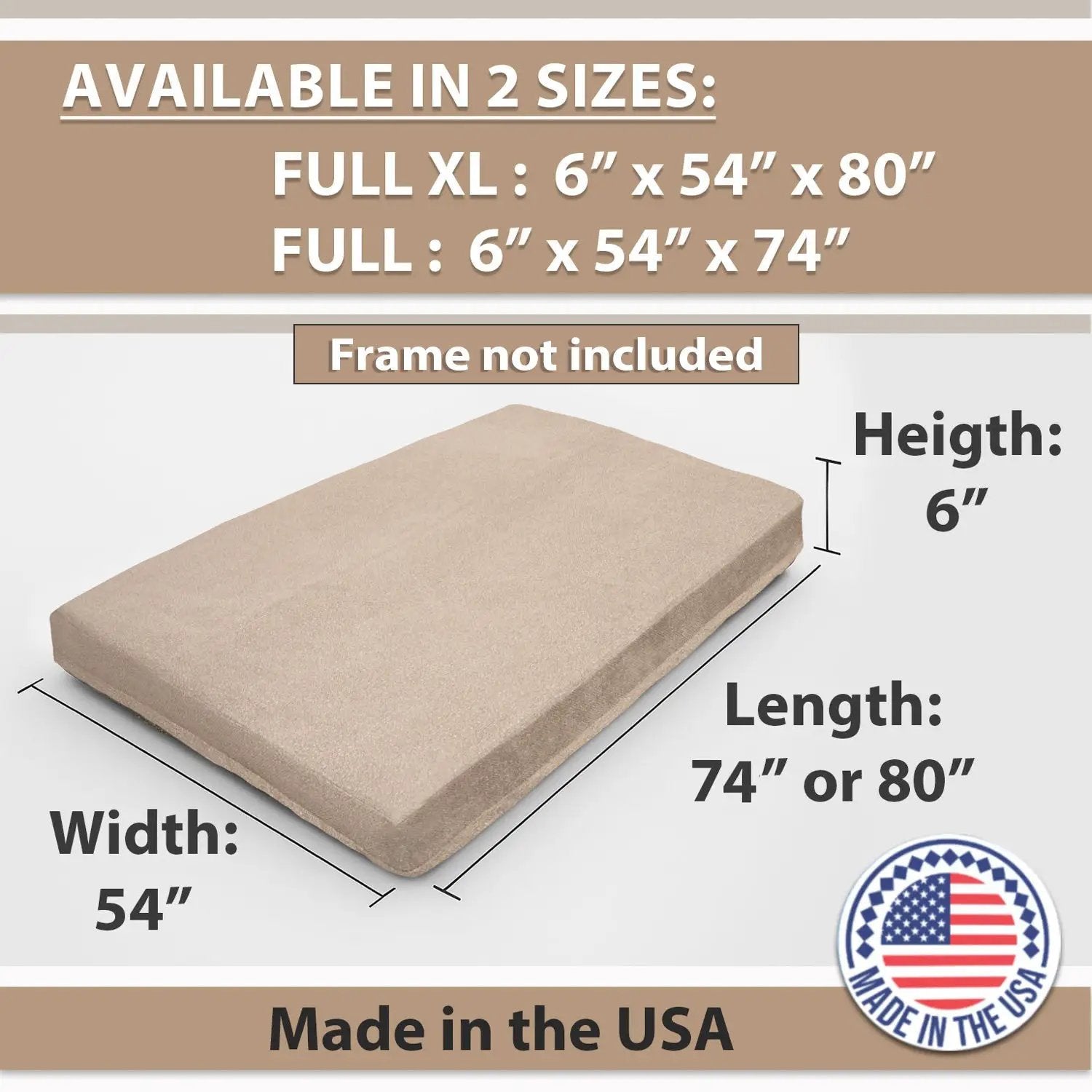 Memory Foam Infused Futon Mattress Full by HouseOfZazla