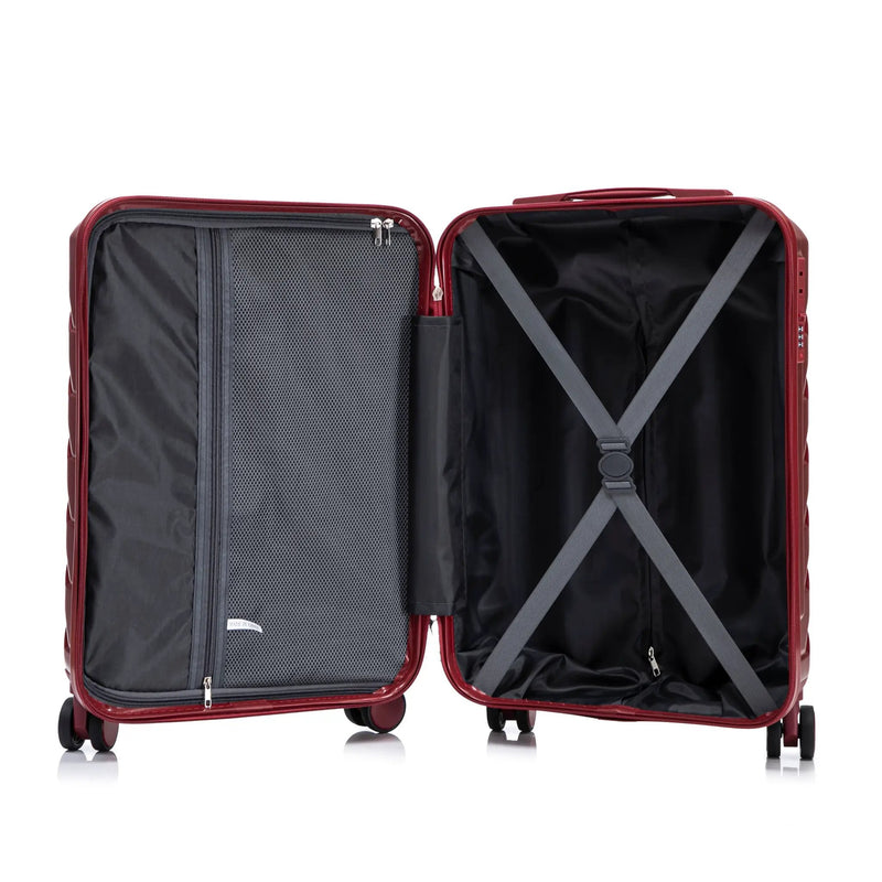 14"/20" 2-Piece ABS Spinner Wheel Luggage Set with Cosmetic Case by HouseOfZazla
