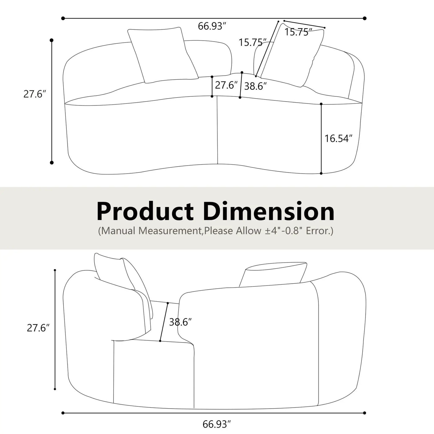 Modern Curved Loveseat by HouseOfZazla