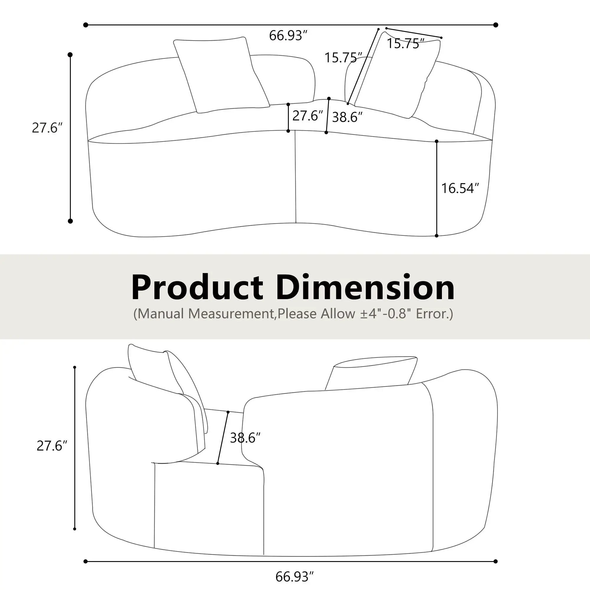 Modern Curved Loveseat by HouseOfZazla