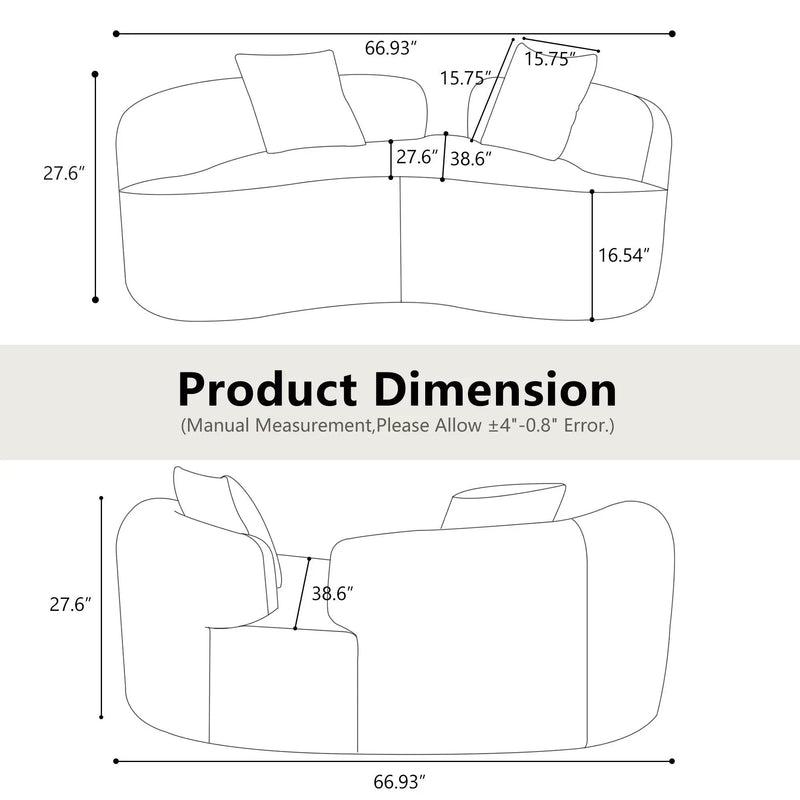 Modern Curved Loveseat by HouseOfZazla