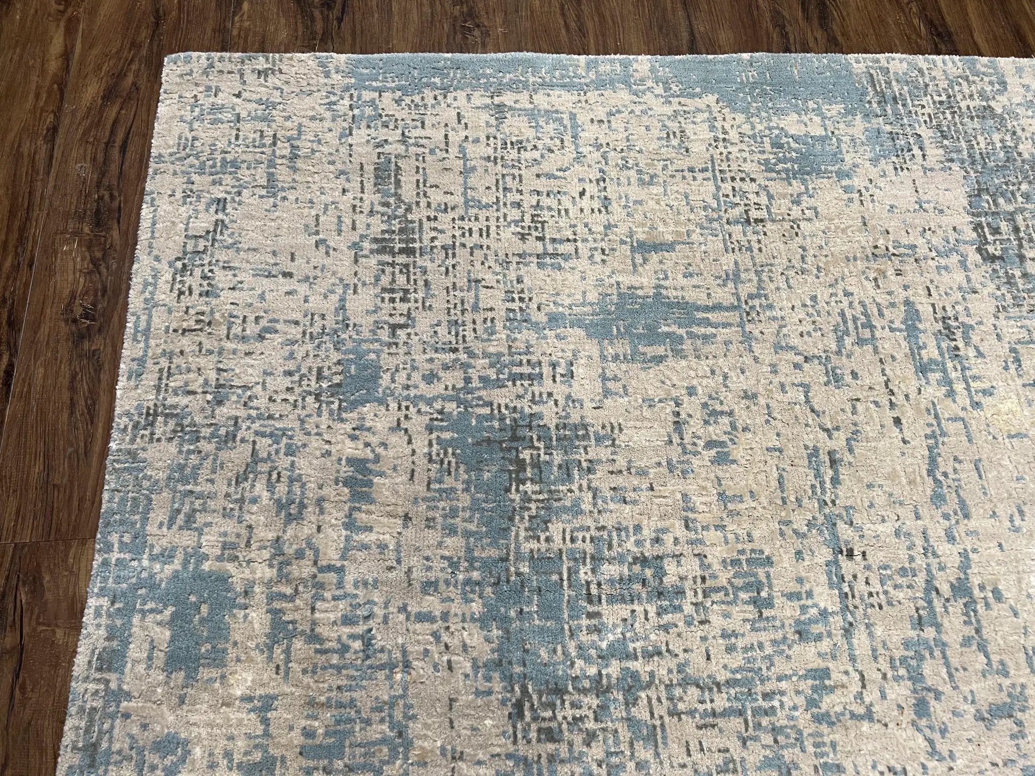 Modern Tibetan Rug 5x8 ft Light Blue and Gray Carpet, Contemporary Wool Rug, Handmade Nepali Rug, Raised Pattern, Tibet Area Rug, Nepal Rug by Jewel Rugs