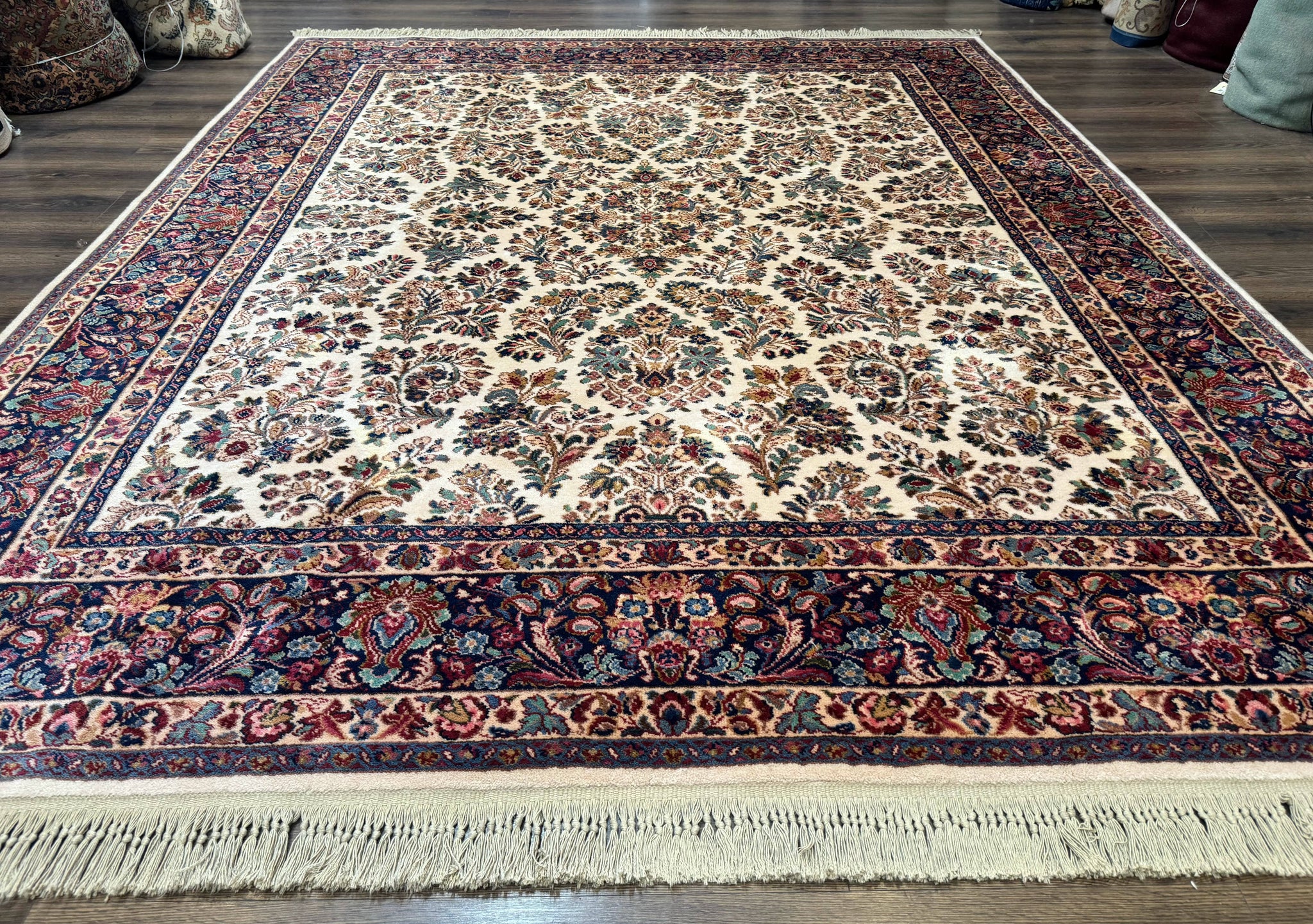 Karastan Rug 8.8 x 10.6 Ivory Sarouk #700/760, Wool Discontinued Original 700 Series by Jewel Rugs