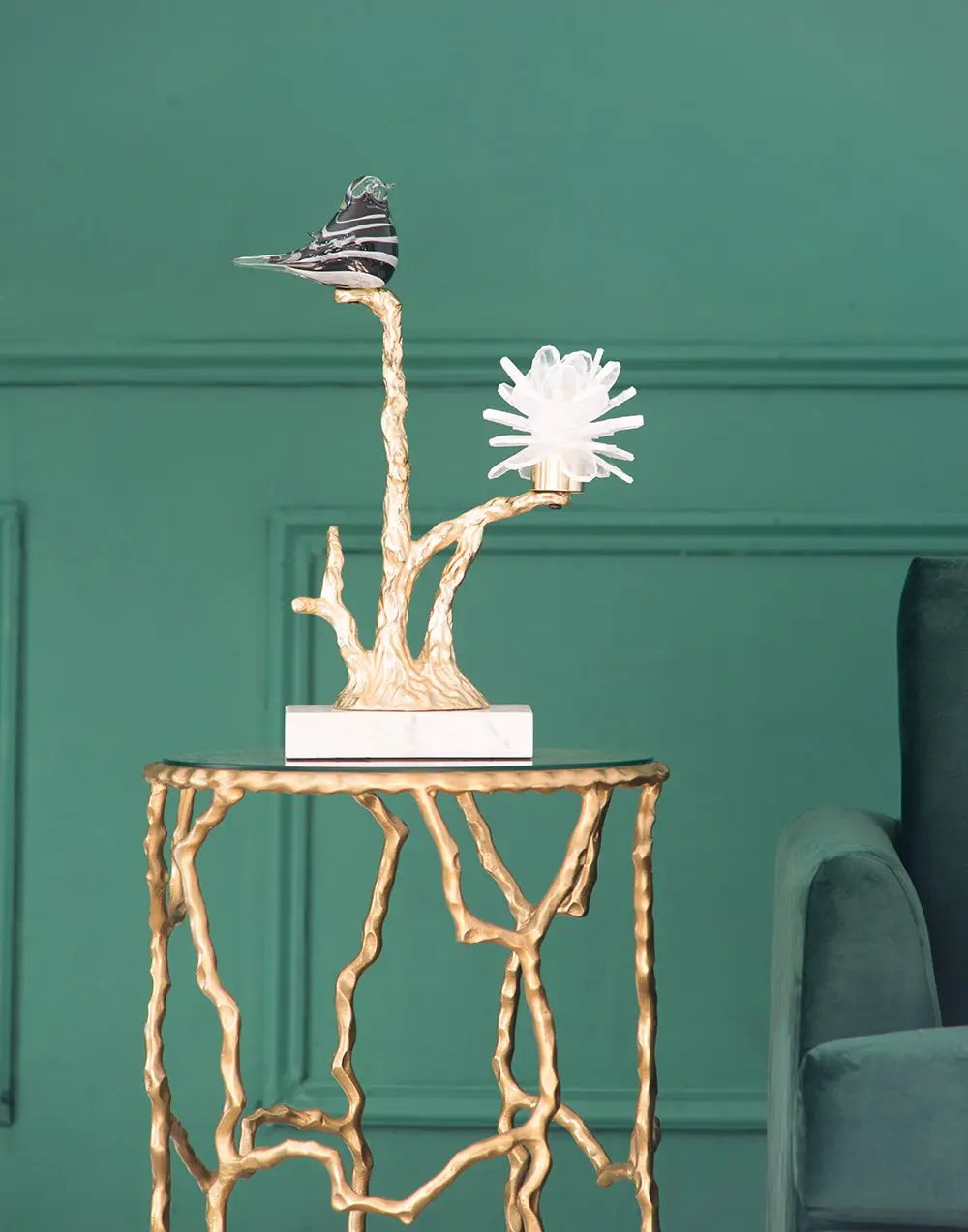 Aluminum Candle Holder With Marble Stand by HouseOfZazla