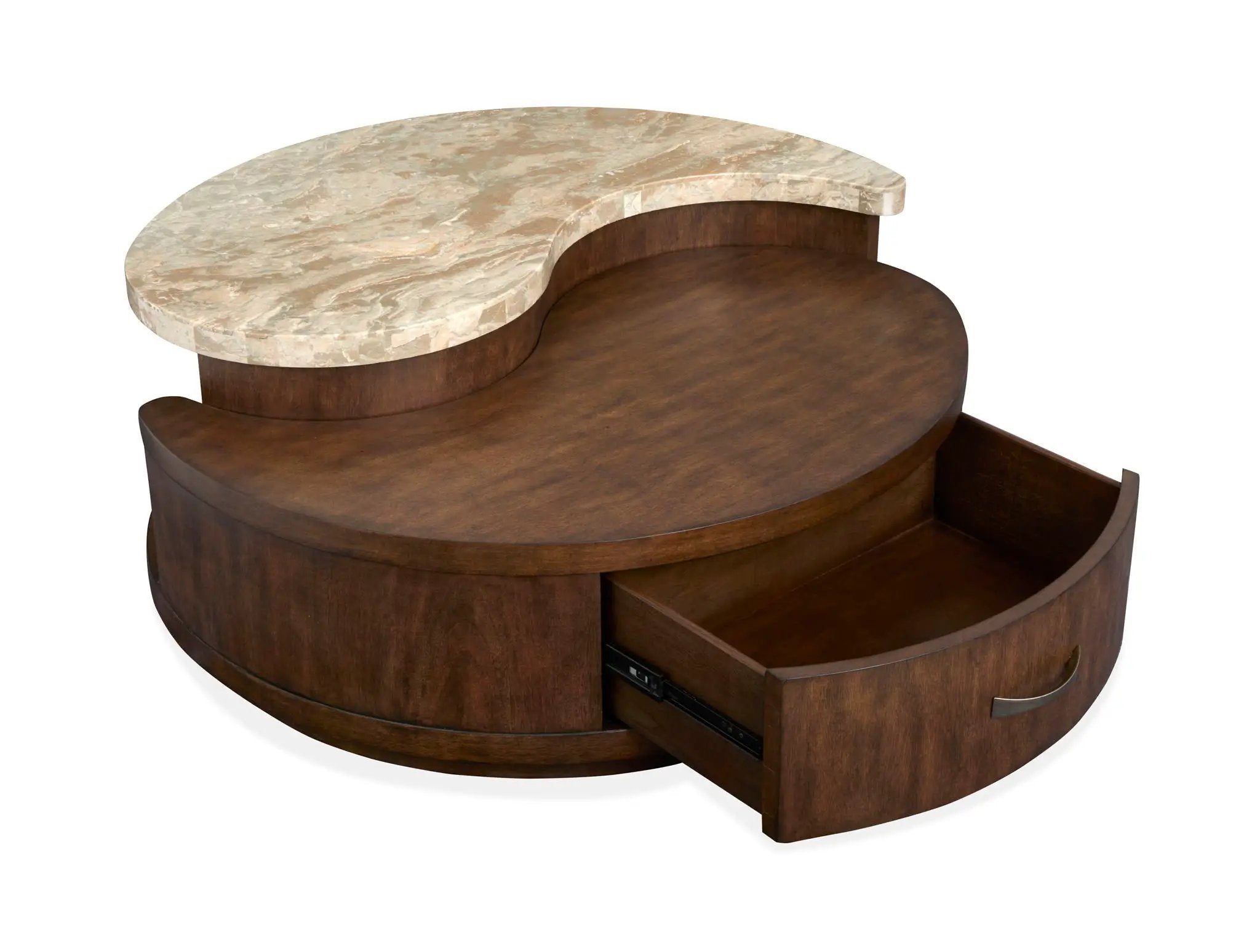 McPherson - Round Cocktail Table With Casters - Burnt Umber by Unique Piece Furniture