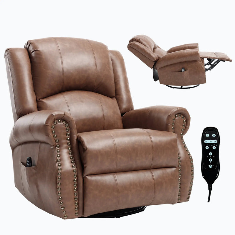 Heat Massage Manual Recliner Chair with Rocker and Swivel by HouseOfZazla