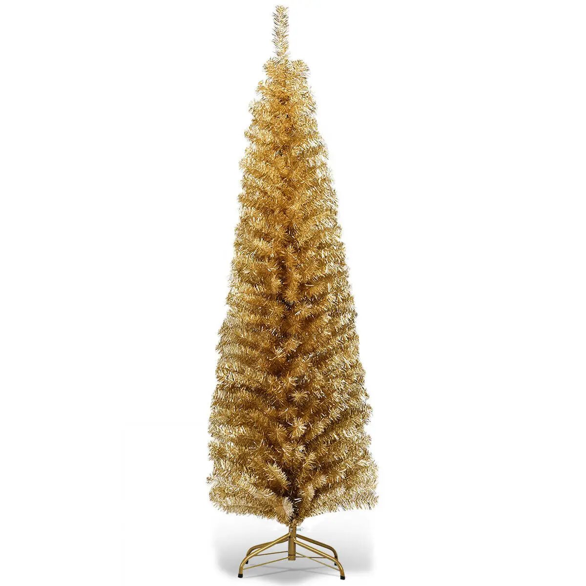 6 Feet Tinsel Tree Unlit Slim Pencil Christmas Tree by DirectDeals