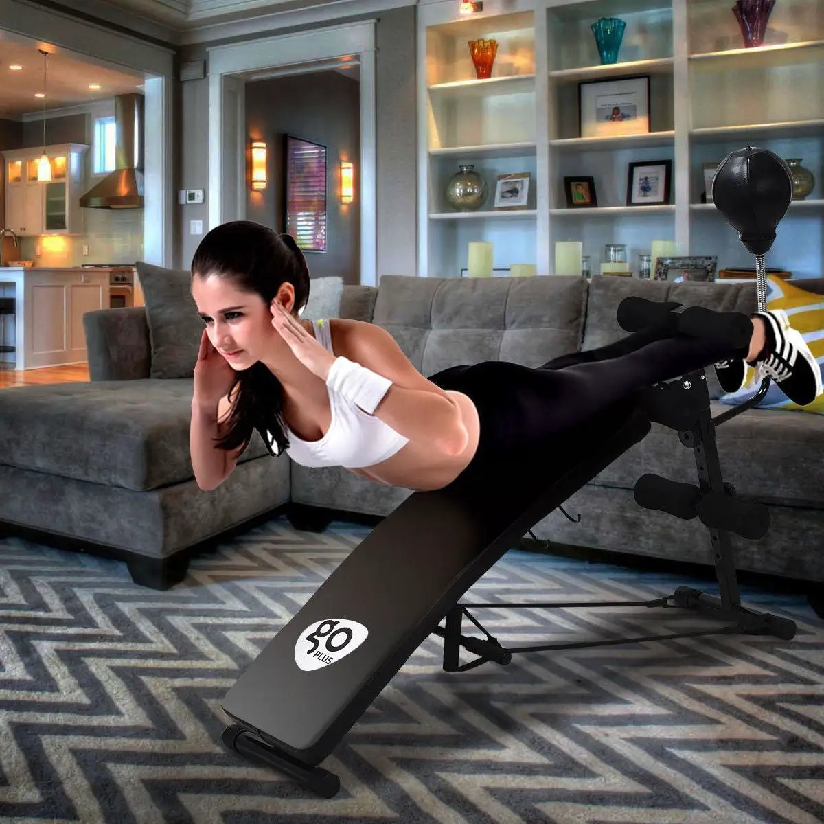 Adjustable Incline Curved Workout Fitness Sit Up Bench by DirectDeals