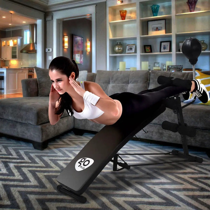 Adjustable Incline Curved Workout Fitness Sit Up Bench by DirectDeals