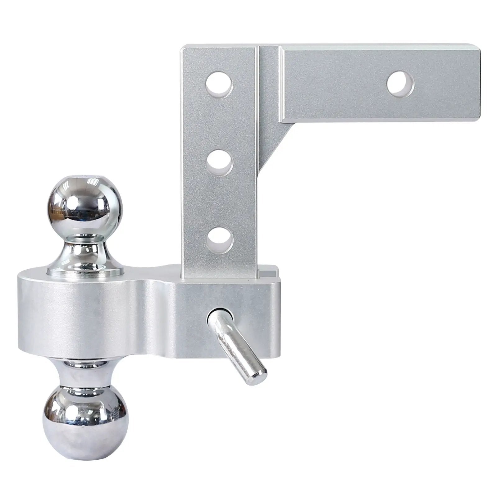 Alu - Adjustable Trailer Drop Hitch With 2" Receiver, 6" Adjustable - Silver by HouseOfZazla