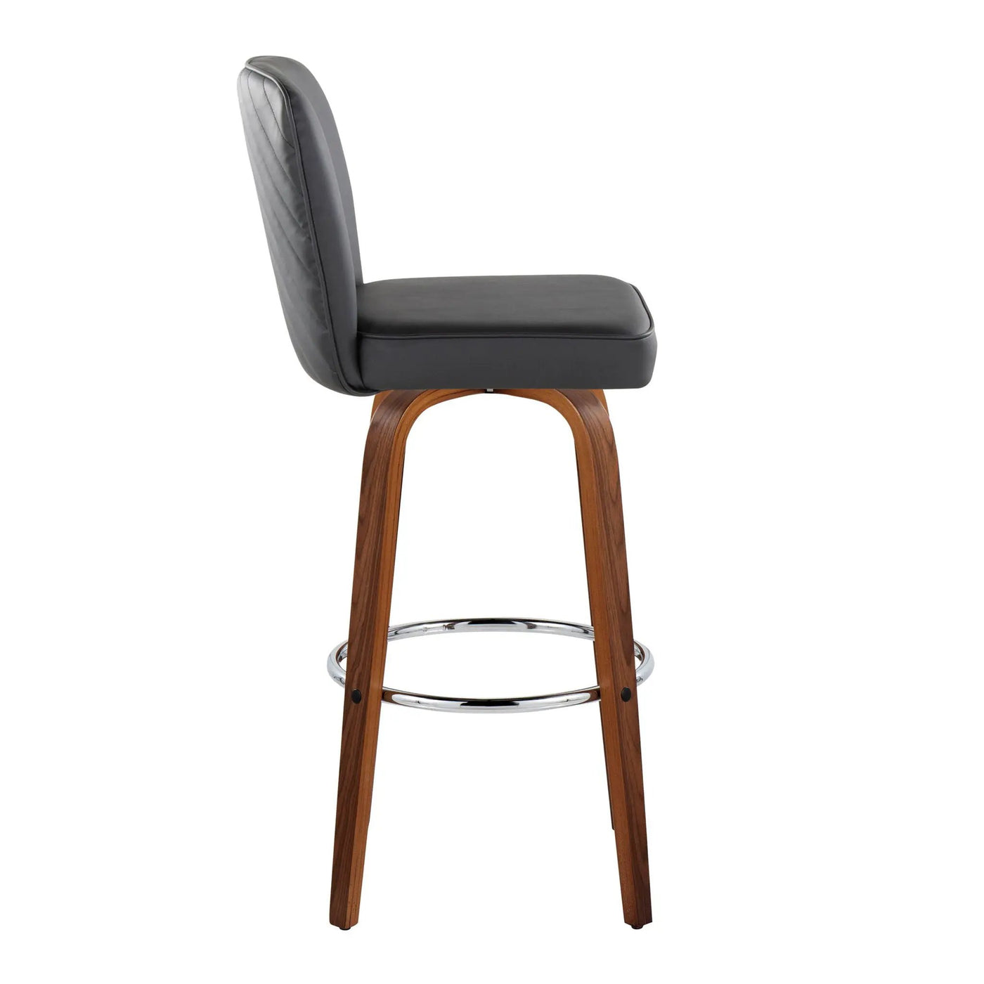 Henry - Contemporary Fixed Height Barstool With Swivel With Round Footrest (Set of 2) by HouseOfZazla