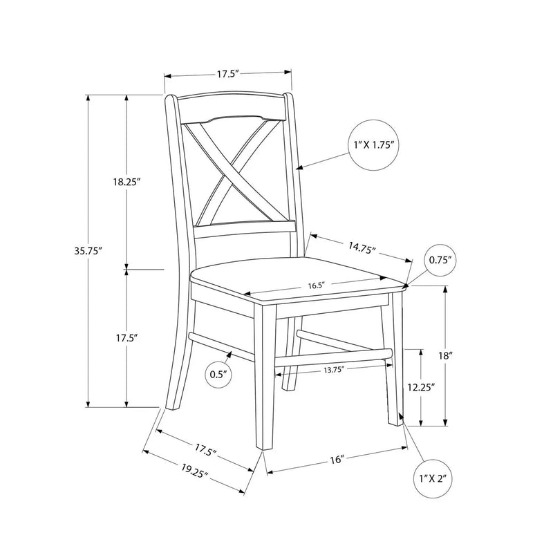 Dining Chair, Side, Dining Room, Transitional (Set of 2) by Unique Piece Furniture