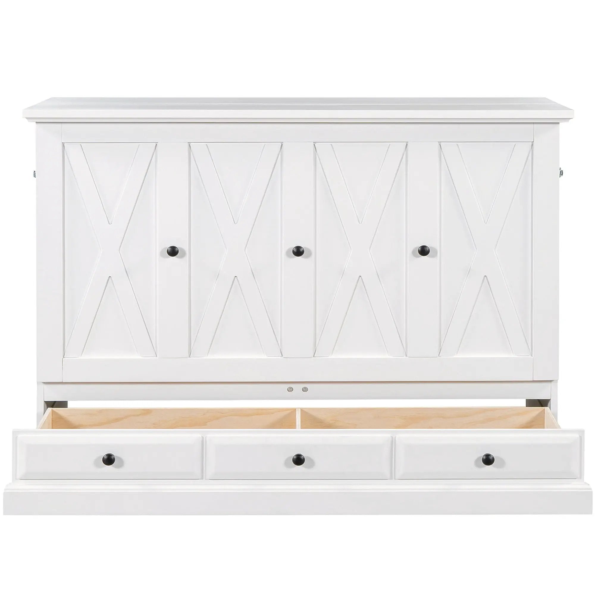Solid Pine Murphy Bed Chest Cube Cabinet Bed With Charging Station And Large Storage Drawer For Home Office Or Small Room by HouseOfZazla