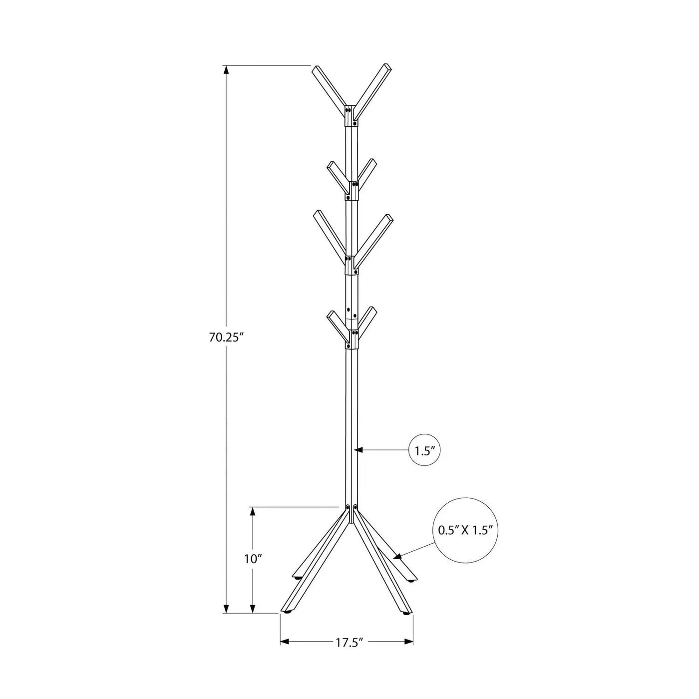 Coat Rack, Hall Tree, Free Standing, 8 Hooks, Entryway, Contemporary & Modern by Unique Piece Furniture