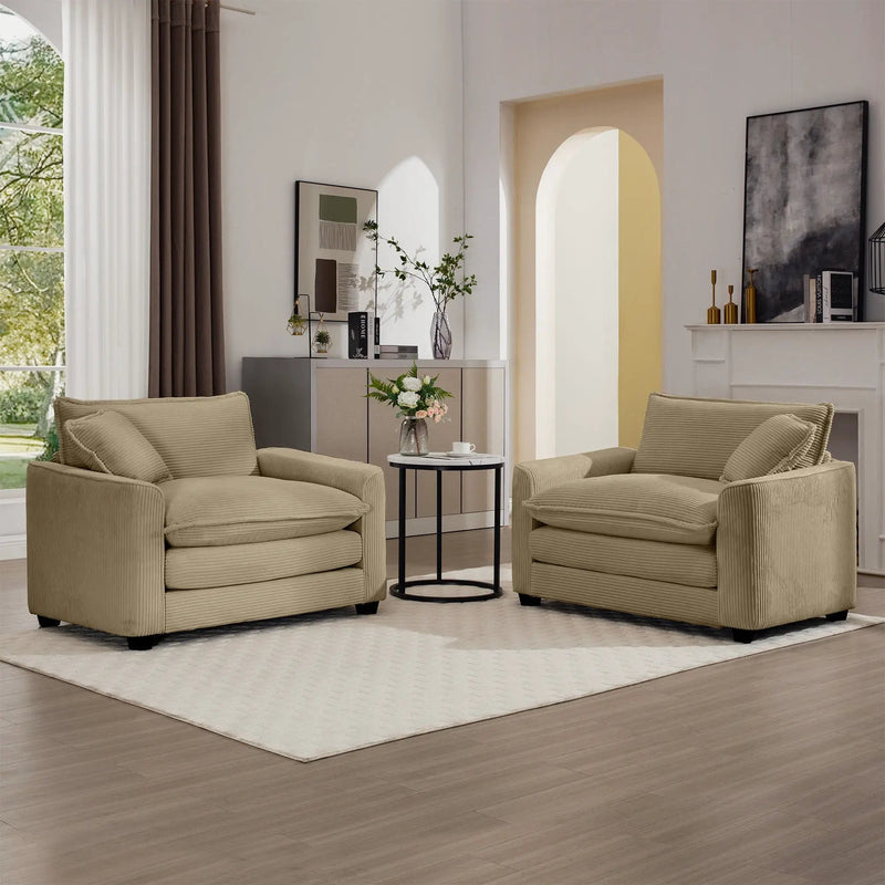 Modern Classic Fabric Single Chair Deep Seat Sofa With Pillow by Unique Piece Furniture