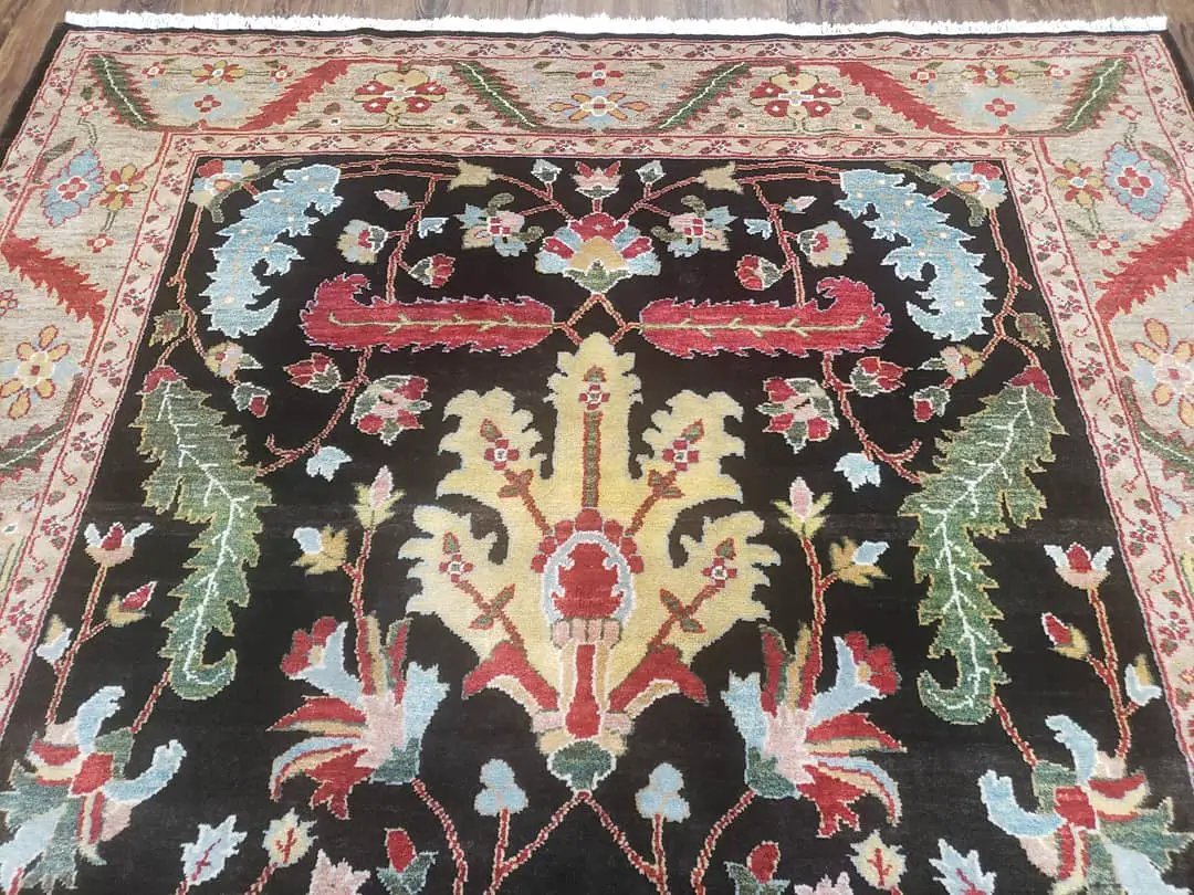 Peshawar Rug, 6x9 Rug, Hand Knotted Wool Area Rug, Black and Silver Rug, Unique Oriental Carpet, Handmade, Medium Sized Rug, Persian Rug by Jewel Rugs