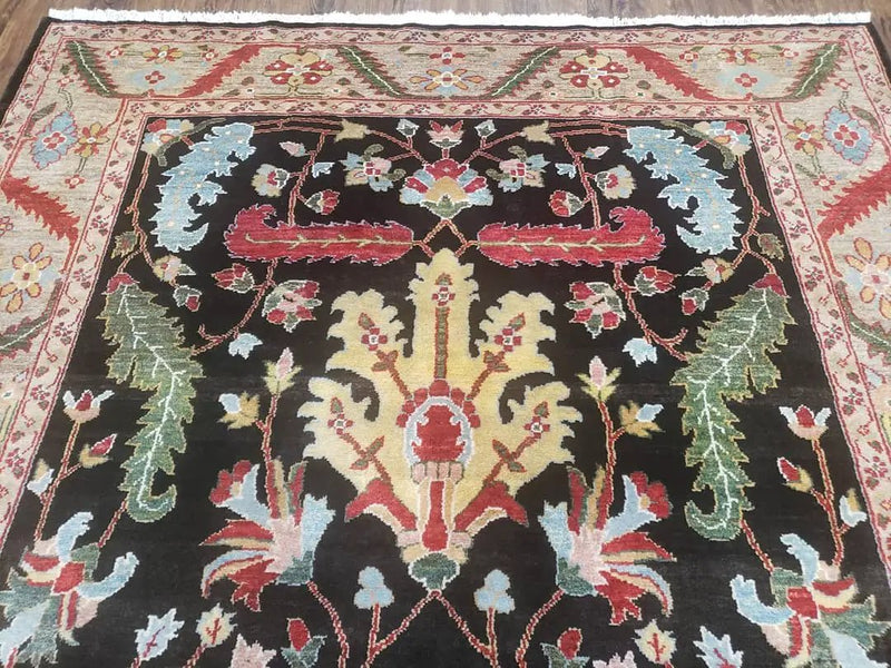 Peshawar Rug, 6x9 Rug, Hand Knotted Wool Area Rug, Black and Silver Rug, Unique Oriental Carpet, Handmade, Medium Sized Rug, Persian Rug by Jewel Rugs