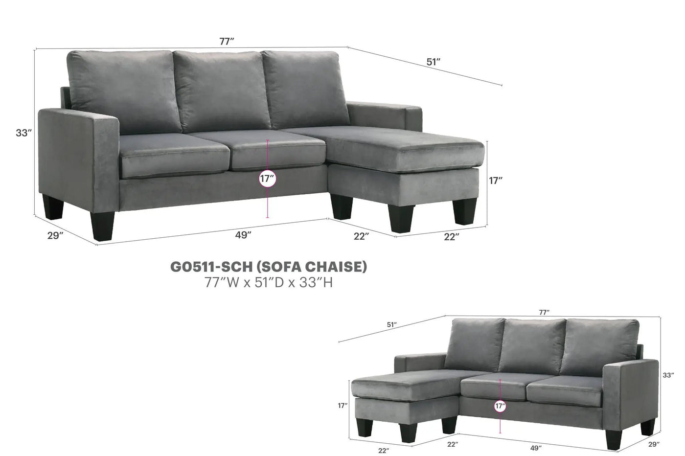 Jessica - Sofa Chaise by HouseOfZazla