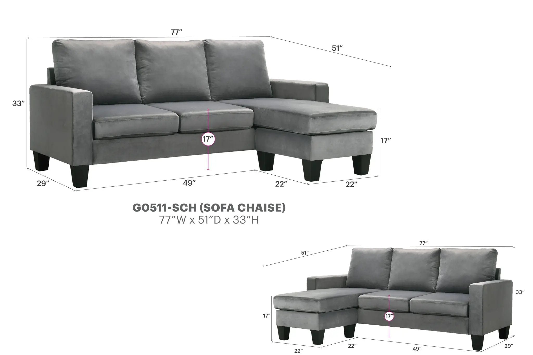 Jessica - Sofa Chaise by HouseOfZazla