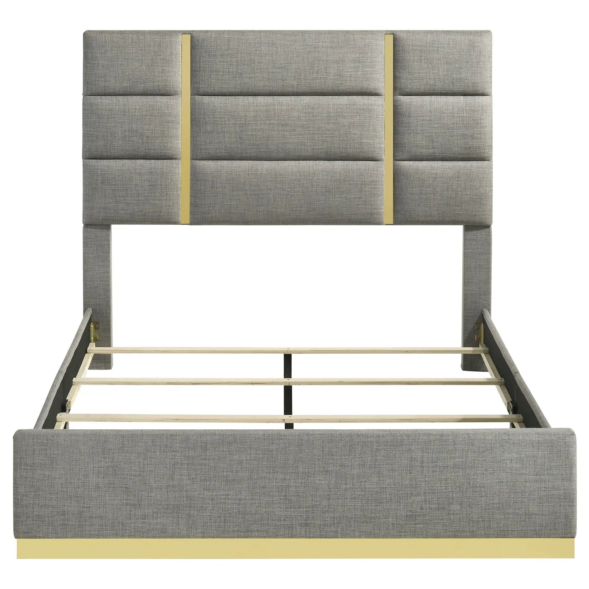 Ines 56-inch Fabric Upholstered Queen Panel Bed Grey by Unique Piece Furniture