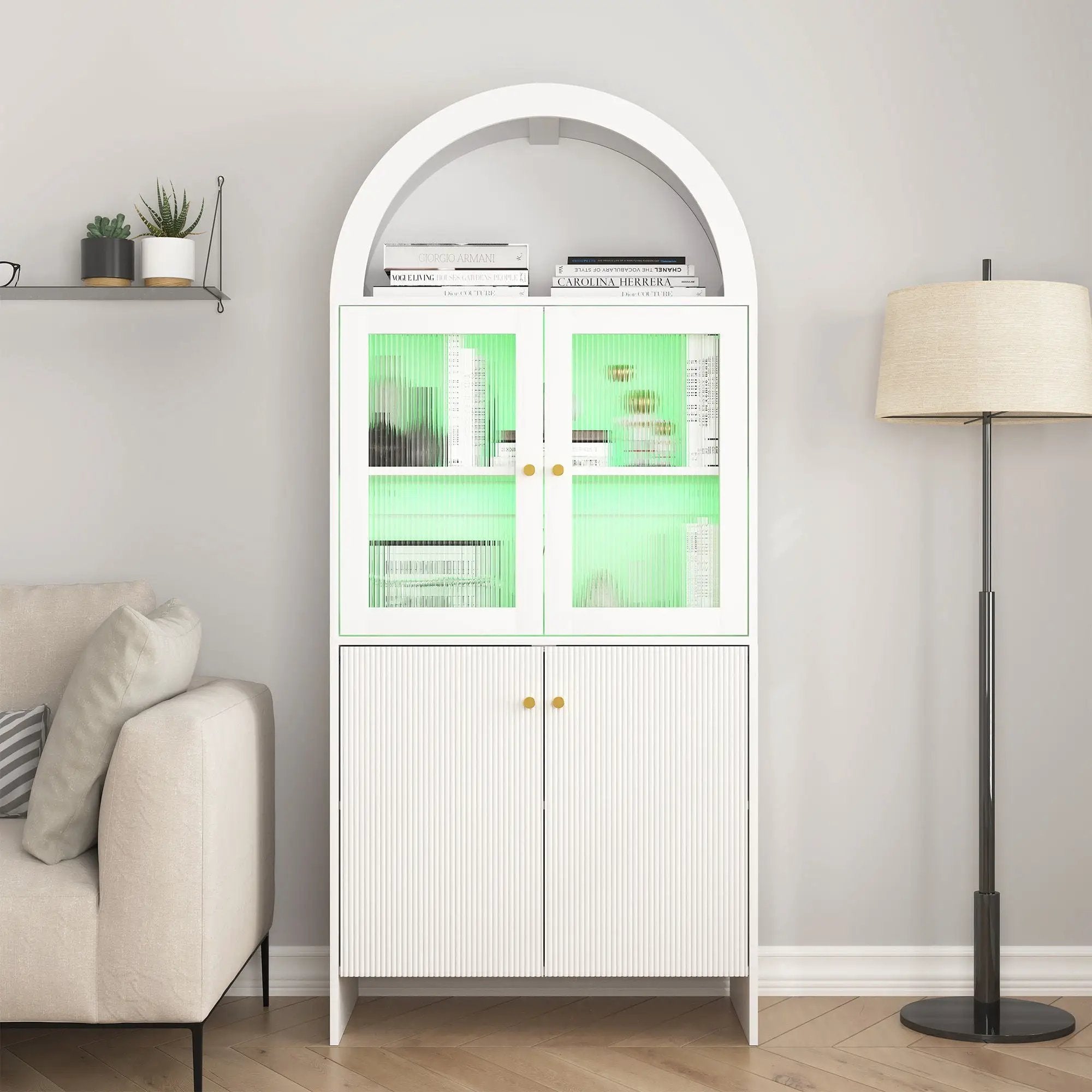 Modern Tech Inspired Dome Cabinet With LED Lighting by HouseOfZazla