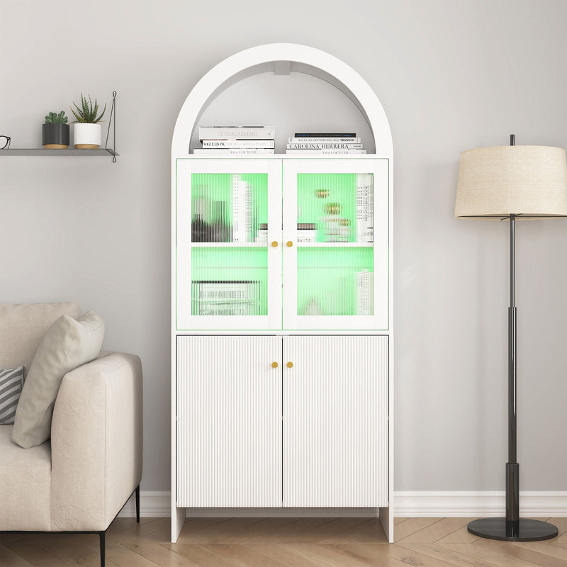 Modern Tech Inspired Dome Cabinet With LED Lighting by HouseOfZazla
