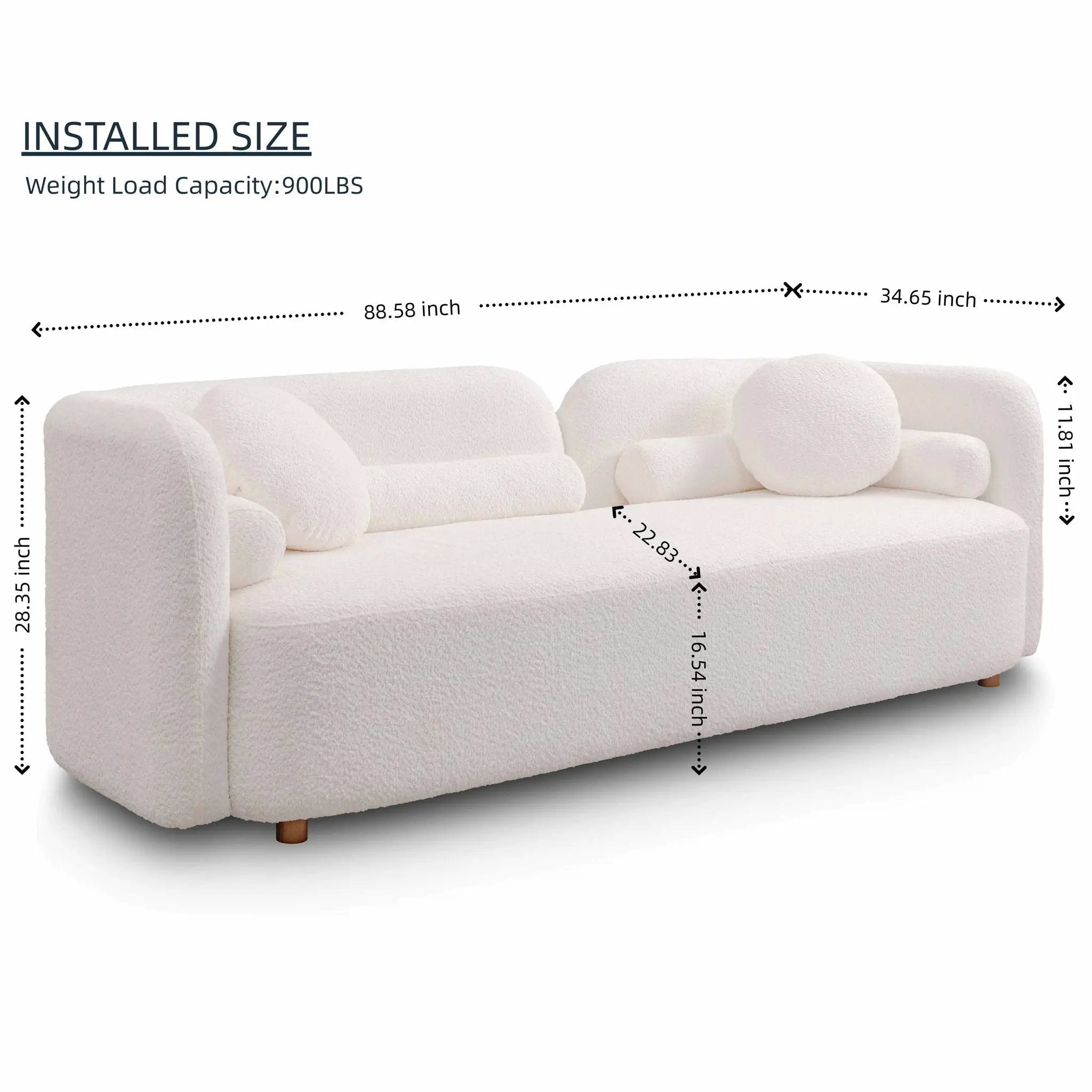 Luxury Modern Couch, 3 Seater Sofa For Living Room by HouseOfZazla