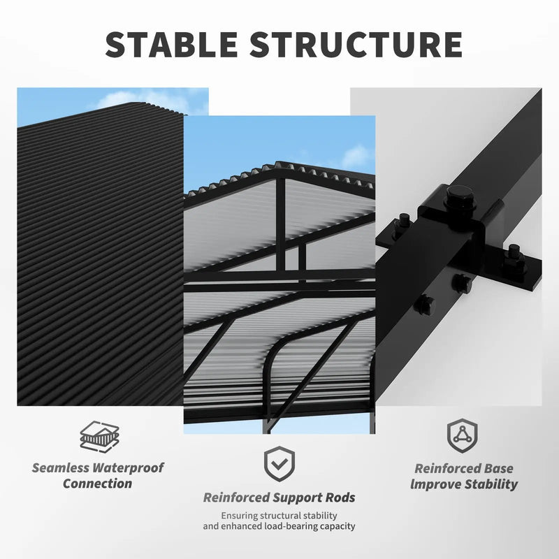 Heavy Duty Carport, All Weather Shelter - Black by HouseOfZazla