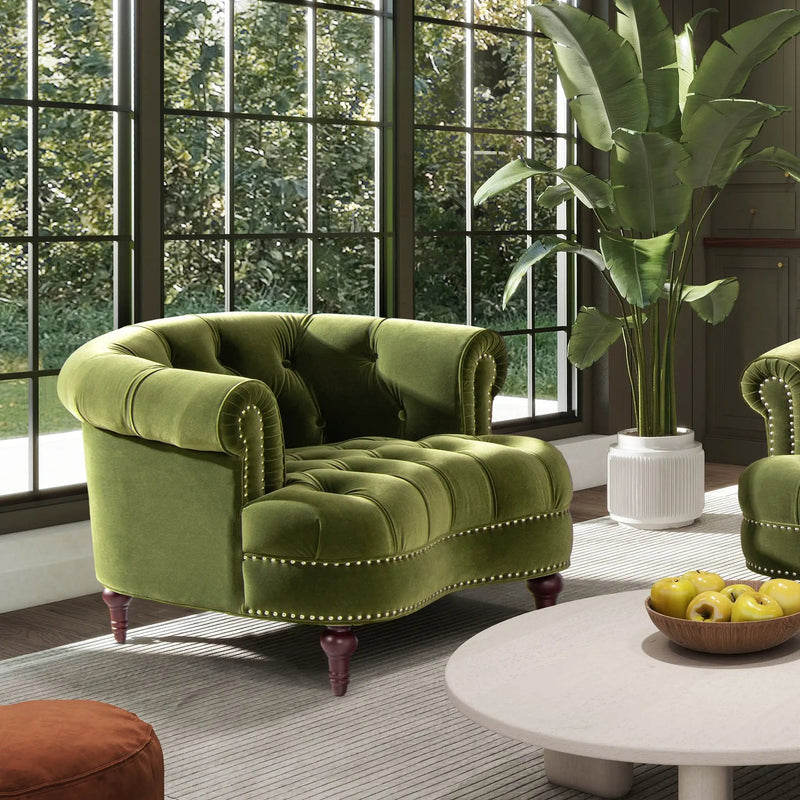 La Rosa - Victorian Tufted Upholstered Accent Chair by HouseOfZazla