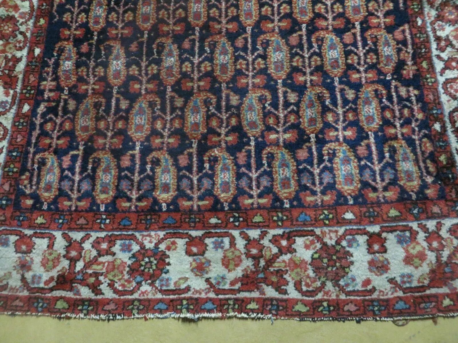 4' X 6' Antique Handmade Turkish Sivas Wool Rug Vegetable Organic Dye Nice Blue by Jewel Rugs