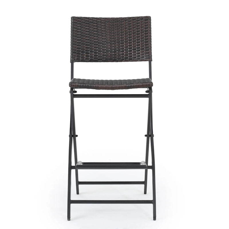 Outdoor Wicker Barstools Faux Rattan Patio Bar Stools - Set of 2 by HouseOfZazla
