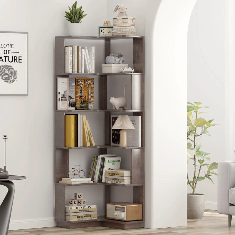 L-Shaped Design Corner Bookshelf