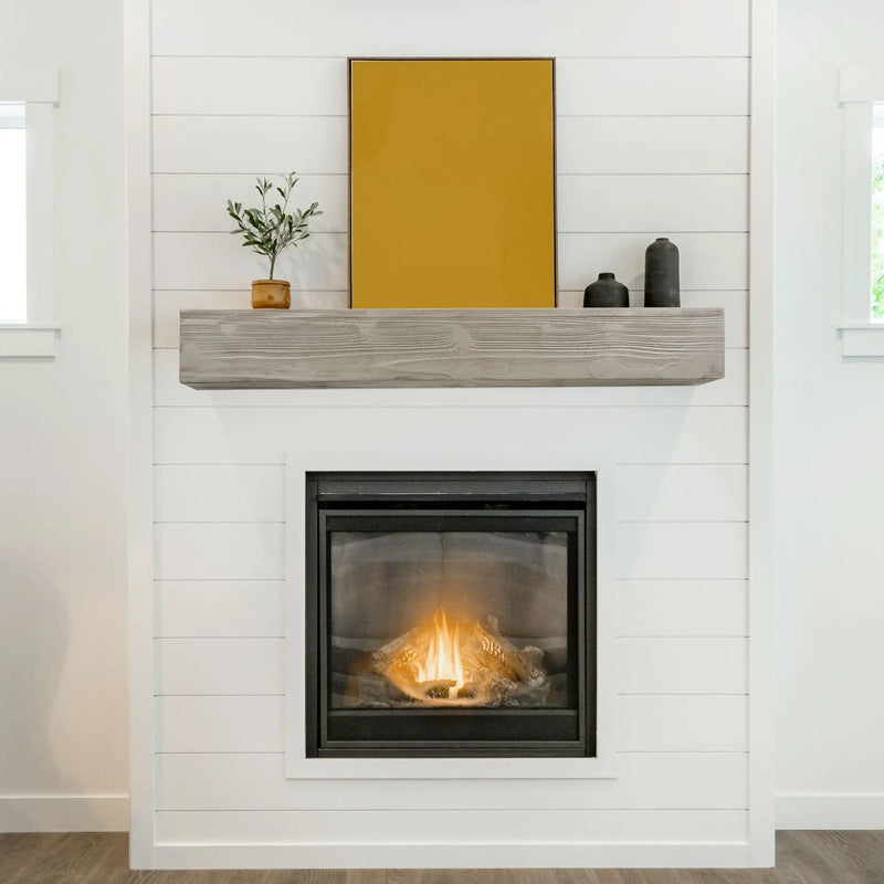 Rustic Wood Fireplace Mantel, Wall-Mounted & Floating Shelf For Home Decor by Unique Piece Furniture