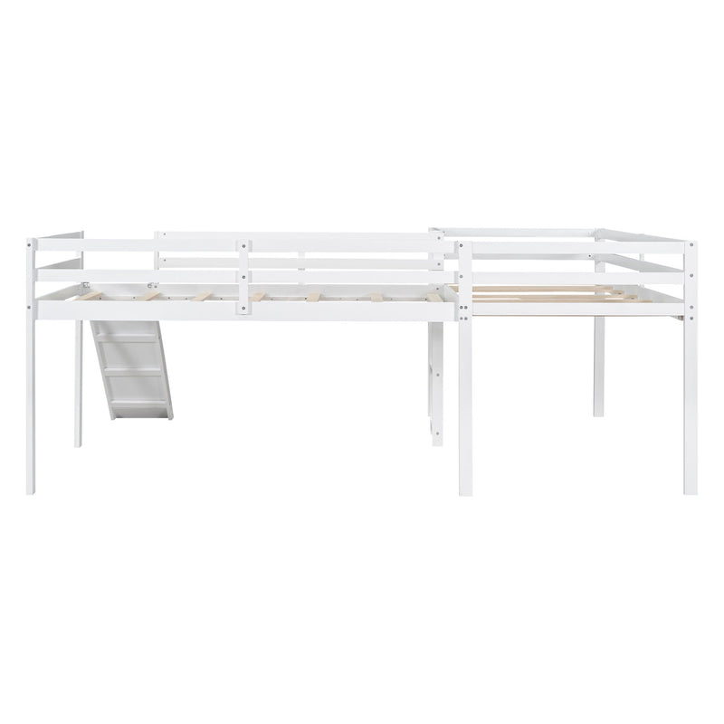 L Shaped Loft Bed With Ladder And Slide