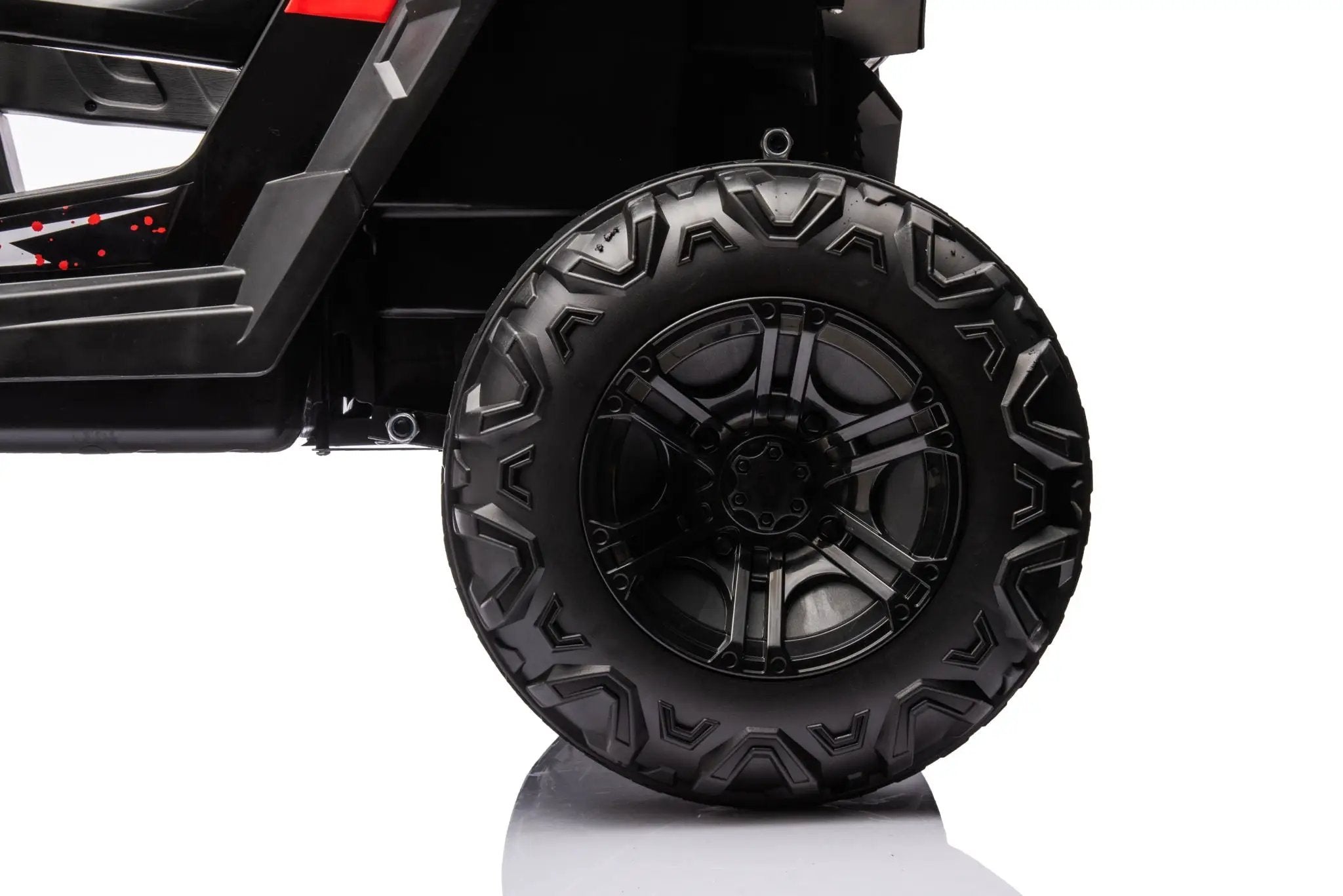 12V7A*2 30W*4 Four-Wheel Drive Seat One Button Start, Forward And Backward, High And Low Speed, Music, Front Light, Power Display, Two Doors Can Open, 2.4G R / C, Seat Belt Four Wheel Absorber by HouseOfZazla