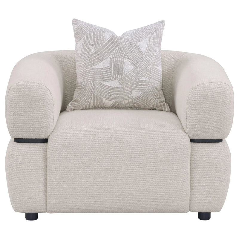Jeanette Fabric Upholstered Round Arm Accent Chair Beige by Unique Piece Furniture