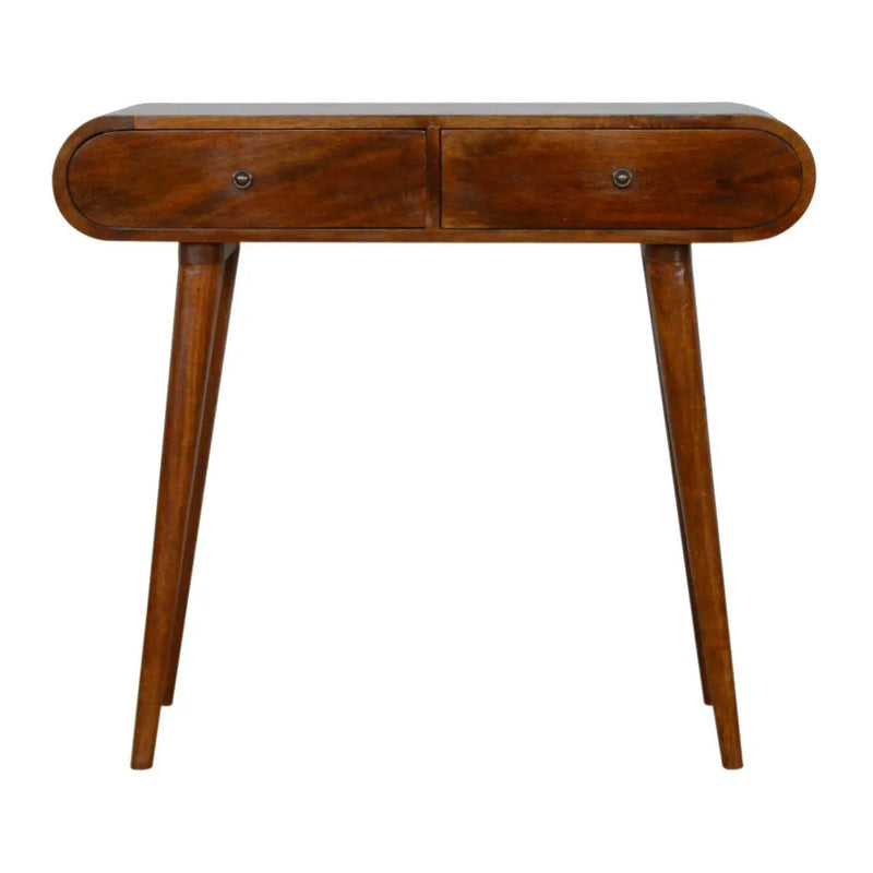 Solid Wood Curved Edge Console Table by Unique Piece Furniture