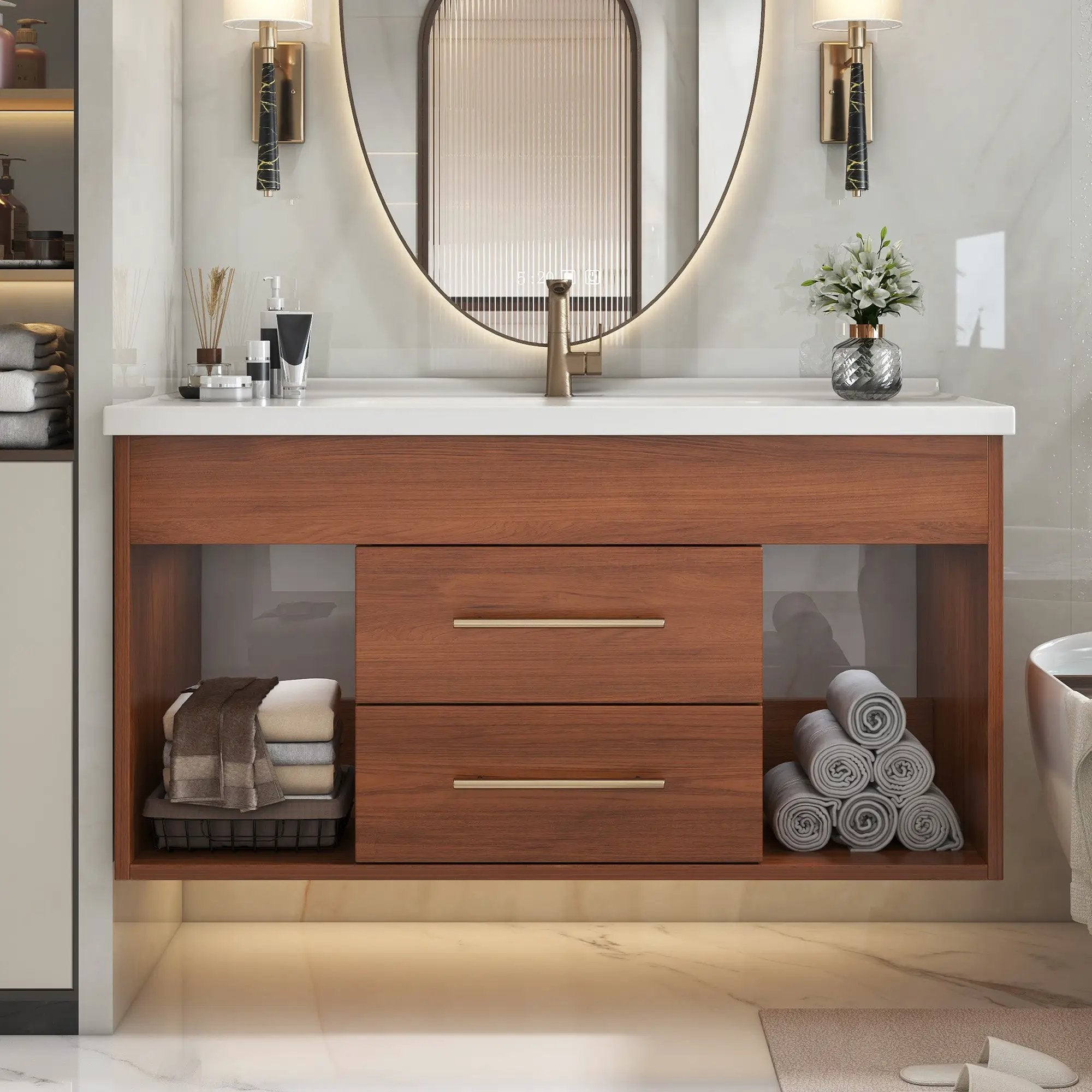 35.4" Mid-century Modern Single Bathroom Vanity by HouseOfZazla