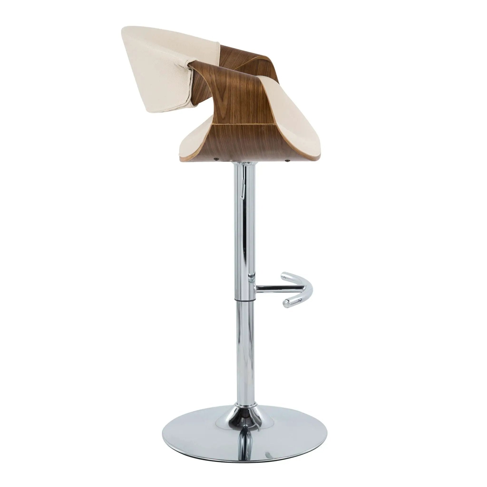 Curvo - Mid Century Modern Adjustable Barstool With Swivel With Rounded T Footrest (Set of 2) by HouseOfZazla