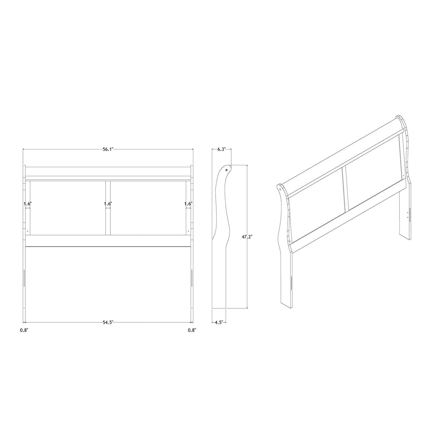 Charlston - Modern Sleigh Design Bed With LED by HouseOfZazla