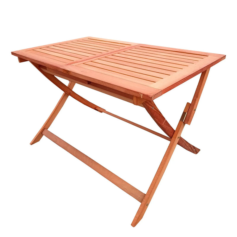 5 Piece Patio Dining Set, 4 Folding Chairs & 1 Dining Table, Indoor And Outdoor Universal - Teak by HouseOfZazla