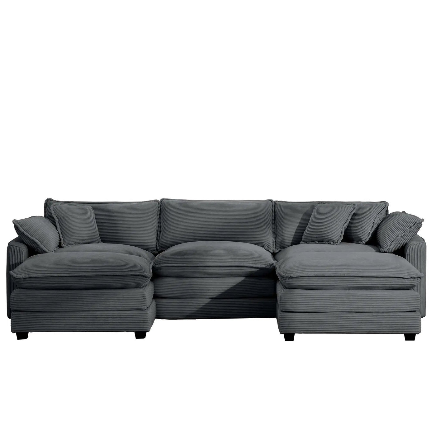 Modern Oversized Modular Cushion Sofa With Ottoman, Low Back, Deep Seating Sofa Set by HouseOfZazla