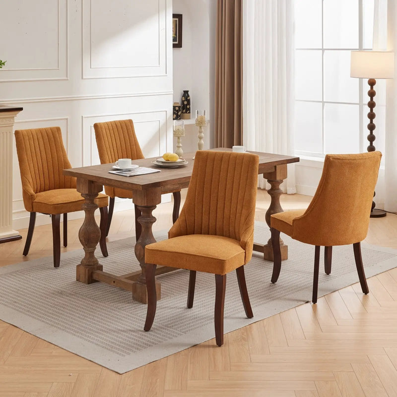 Set of 2 Rayon Cloth Flocking Linen Dining Chairs by BLAKHOM