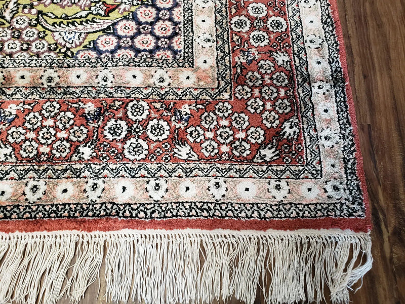 5x8 Indian Kashmiri Silk Rug with Gold Threads by Jewel Rugs
