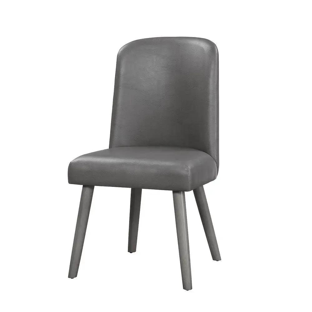 Waylon - Side Chair (Set of 2) - Gray Synthetic Leather & Gray Oak by Unique Piece Furniture